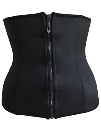 Waist trainer belt with zipper