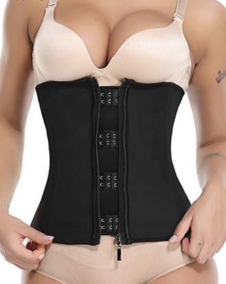 Waist trainer belt with zipper